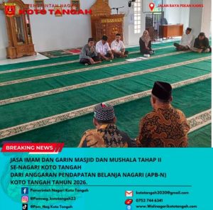 PENYERAHAN HONOR/INSENTIF IMAM DAN GARIN MASJID DAN MUSHALA SE- NAGARI KOTO TANGAH TAHAP II
